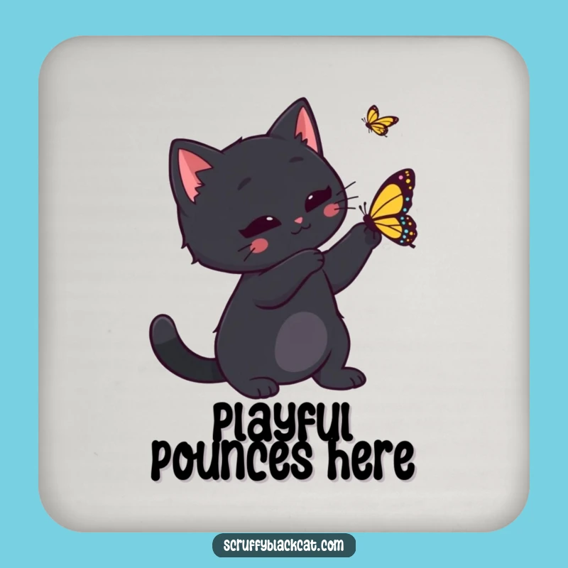 Funny Protective Cat Butterfly Coaster - Chic & Hilarious Drink Saver Gift!