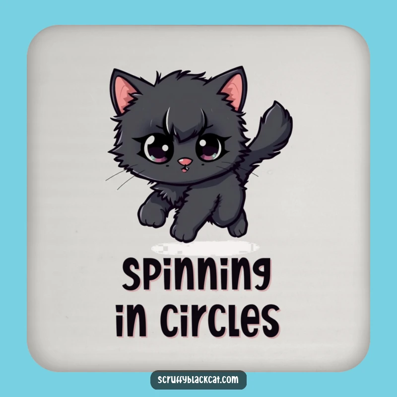 Funny Kitten Tail Chase Coaster: Protect Surfaces with Feline Fun