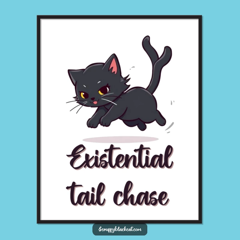 Funny Cat Frenzy Poster: Feline Fun Art, Unique Funny Gift