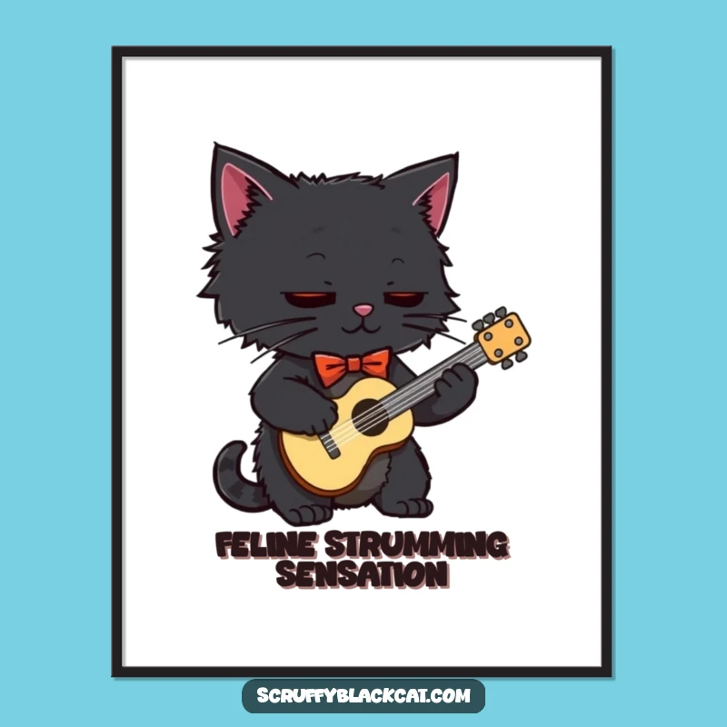 Funny Black Cat Bow Tie Poster: Adorable Wall Art, a Hilarious Gift for Cat Lovers