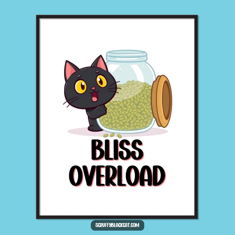 Funny Catnip Cat Poster - Epic Discovery Art, Hilarious Wall Decor