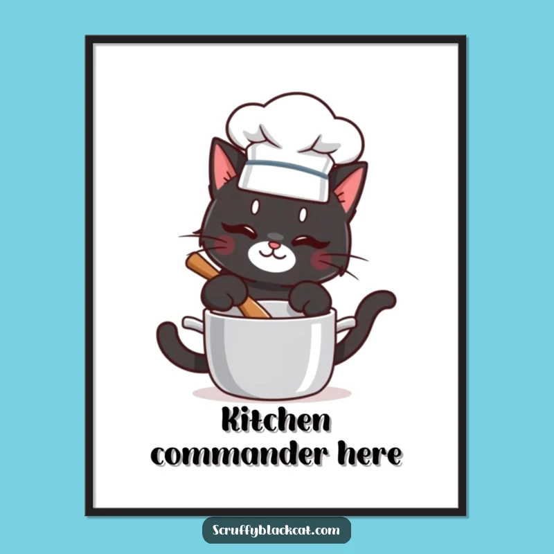 Funny Chef Cat Poster: Culinary Art, Hilarious Cat Gift Idea