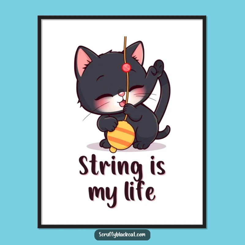 Funny Cat Poster: Playful Kitten Art, Ideal Funny Gift Decor!