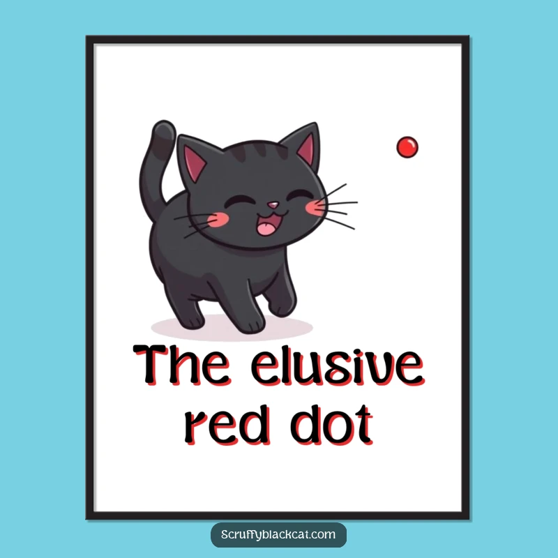 Funny Black Cat Laser Poster: Dynamic Wall Art for a Playful Feline Fanatic