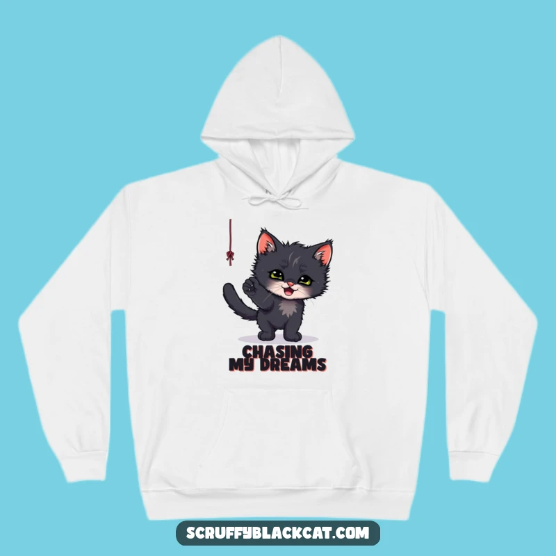 Funny Kitten String Chase Hoodie - Cozy & Cute Cat Gift!