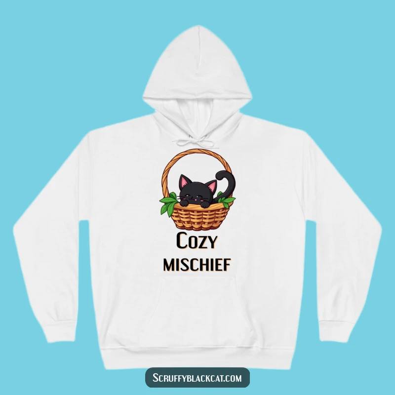 Cozy Funny Cat Hoodie: Black Cat Peek-a-Boo, Warm Gift Apparel