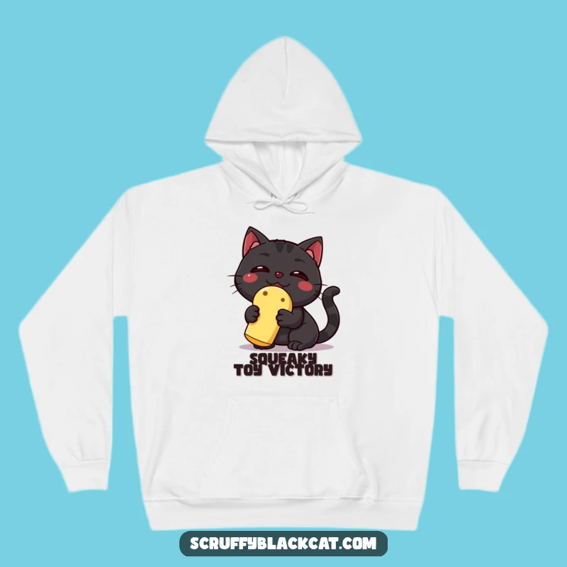 Funny Black Cat Hoodie: Cozy and Hilarious Gift for Cat Owners with a Triumphant Pet