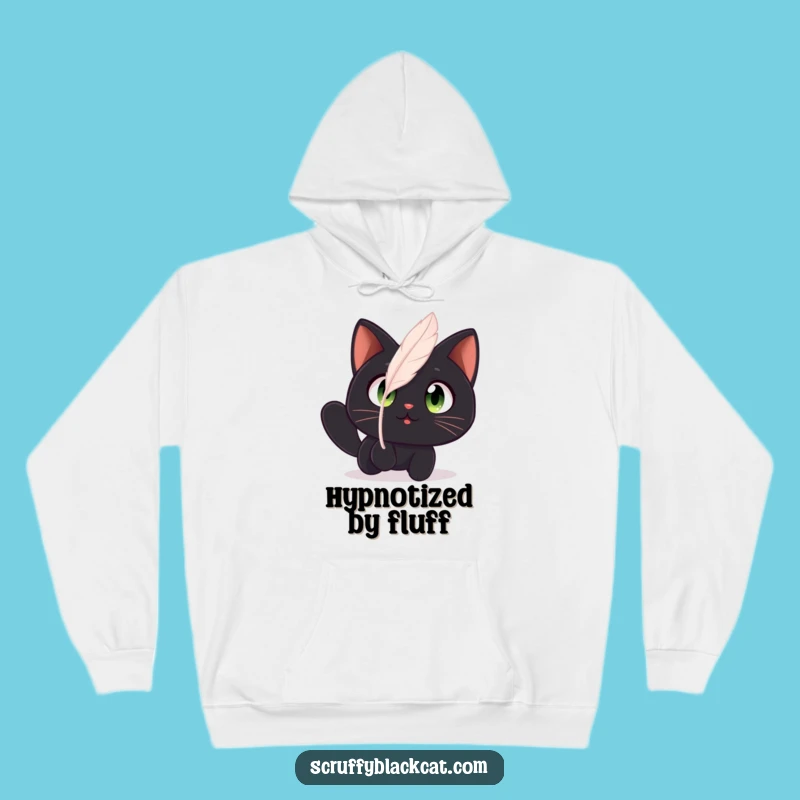 Funny Cat Feather Dream Hoodie: Cozy Amazed Cat, Warm Funny Gift