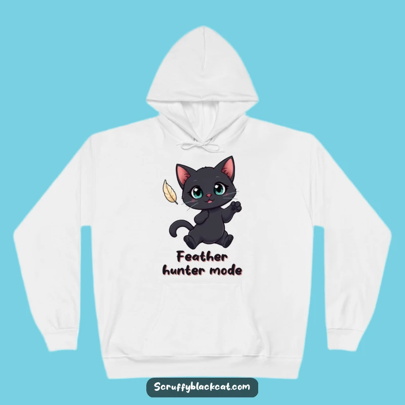 Funny Cat Feather Hoodie: Cozy Leap Fun, Purrfect Cat Gift