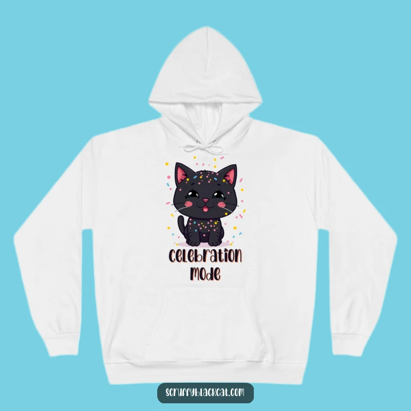 Funny Confetti Cat Hoodie: Cozy Gift for Festive Felines