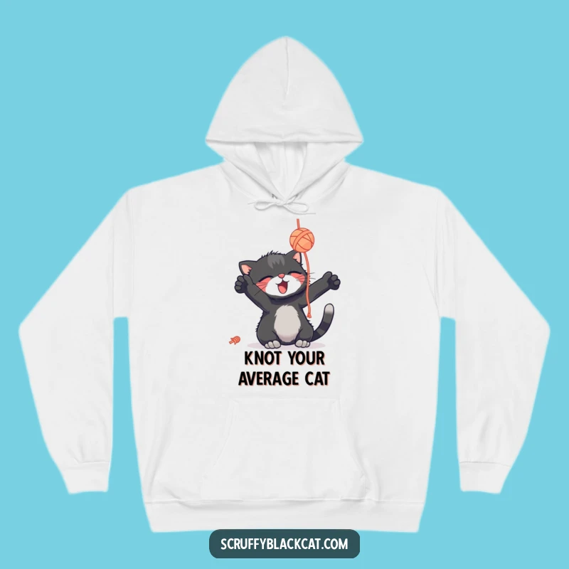 Cozy Funny Cat Yarn Ball Hoodie - Warmth and Whimsy for Feline Fans