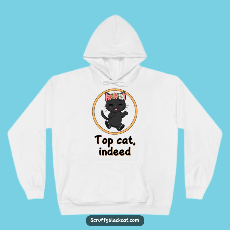 Cozy Funny Flower Crown Cat Hoodie - Ultimate Warm & Hilarious Cat Gift!