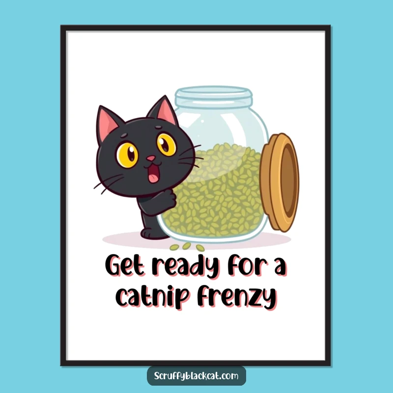 Free Printable Wall Art: Catnip Joy, Humorous Downloadable Decor for Feline Fans