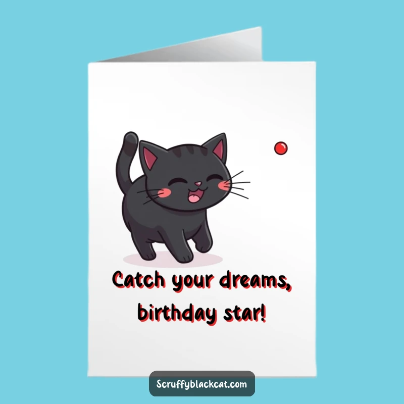 Free Printable Funny Birthday Card: Laser Cat Chasing Fun for a Hilarious Downloadable Gift