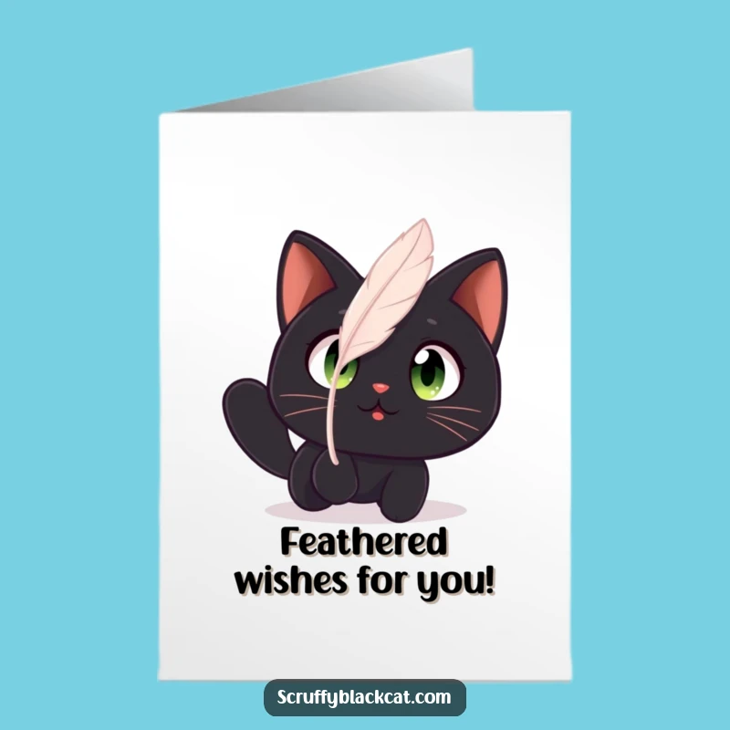Free Printable Birthday Card: Amazed Cat's Wonder, Funny Downloadable Gift