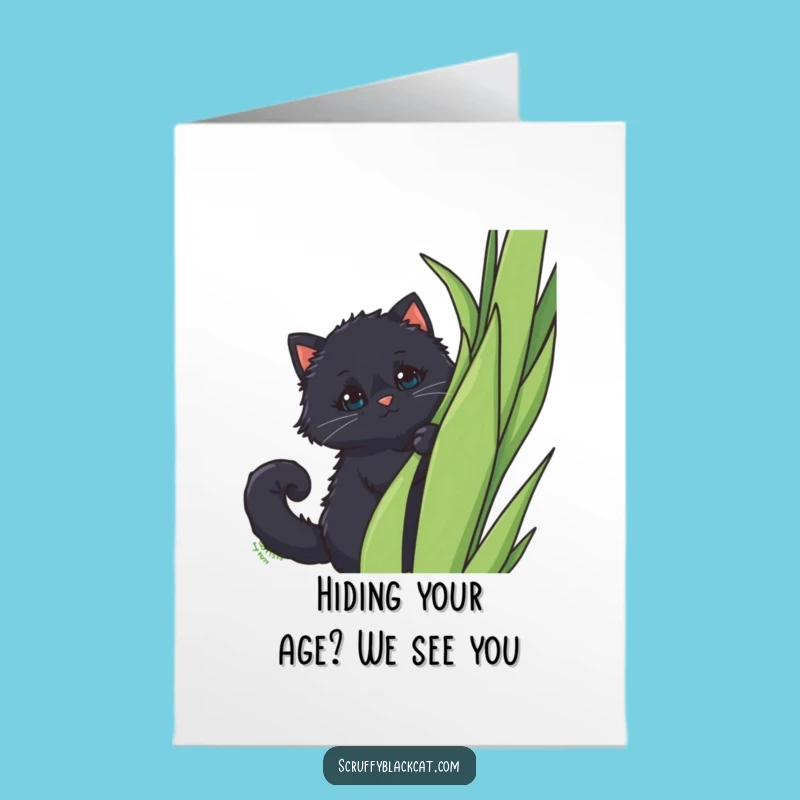 Funny Free Printable Birthday Card: Peek-a-boo Cat - Sneaky Downloadable Gift!