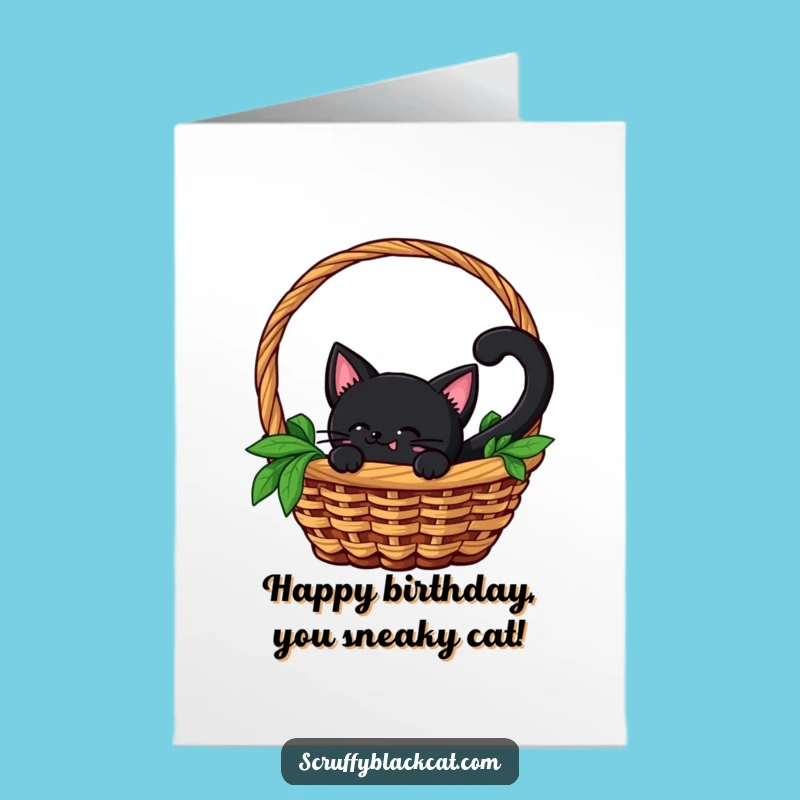 Free Printable Cat Birthday Card: Peek-a-Boo Surprise Funny Downloadable Gift