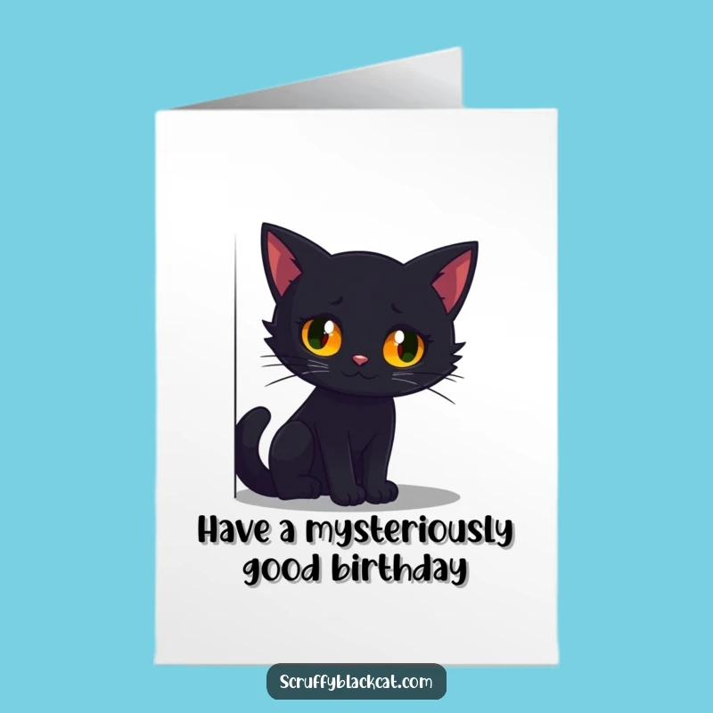 Spooky Free Printable Birthday Card: Glowing Cat Eyes - Funny Downloadable Mystery Gift