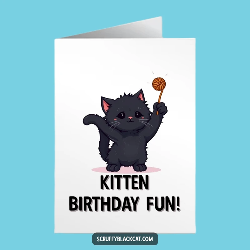 Free Printable Birthday Card: Kitten's Yarn Fun, Adorable Downloadable Gift