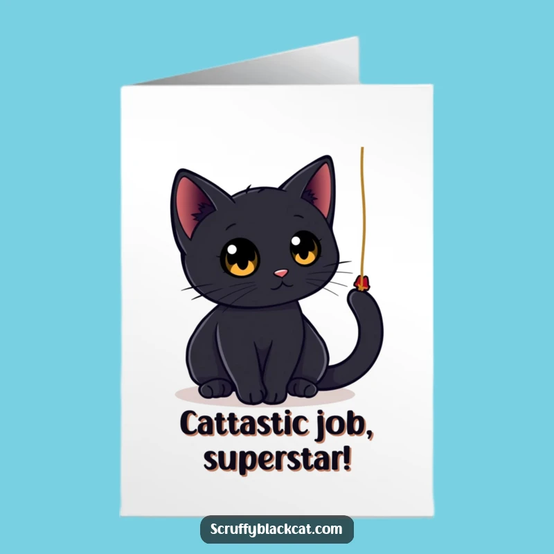 Free Printable Congrats Card: Playful Cat, Whimsical Downloadable Gift