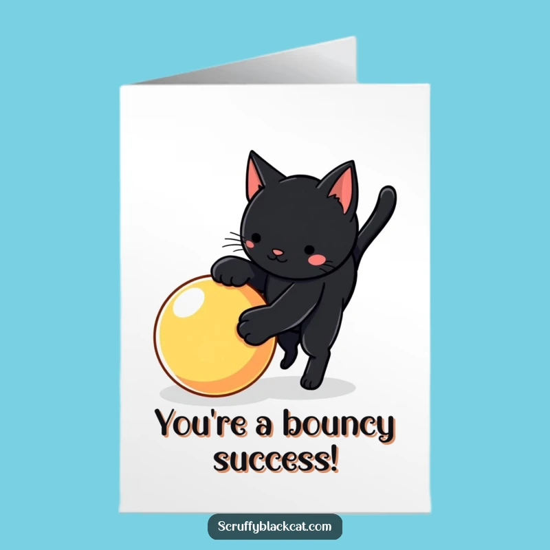 Free Printable Congrats Card: Cat's Winning Pounce, Fun Downloadable Gift