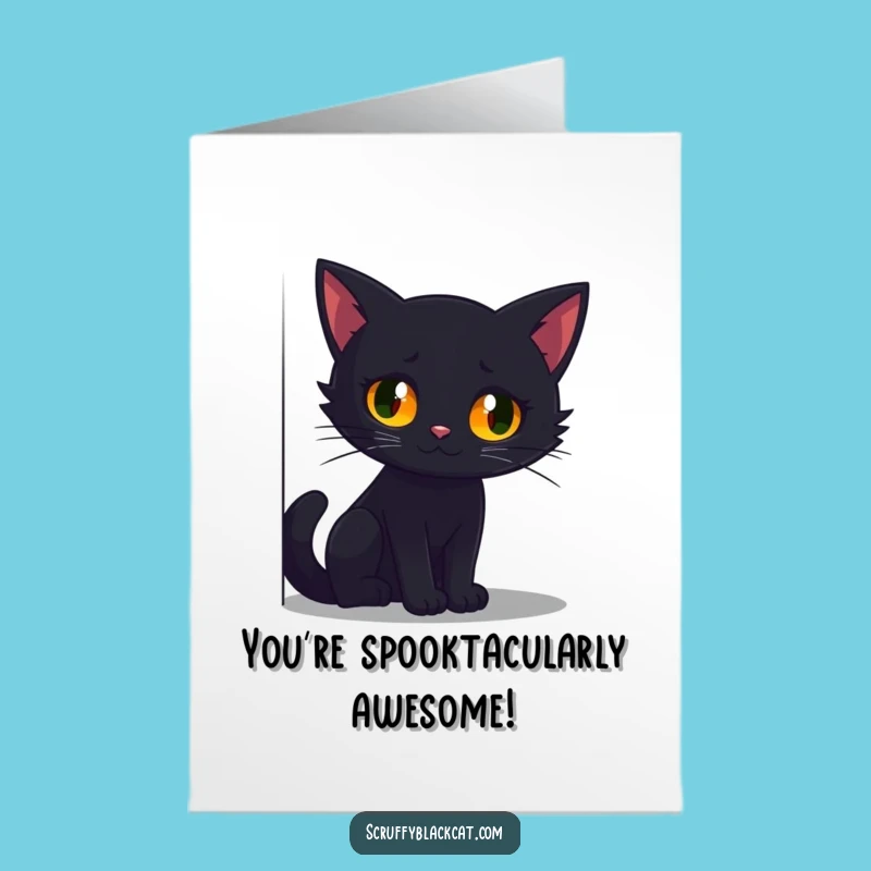 Free Printable Congrats Card: Glowing Cat Eyes - Funny Downloadable Occasion Gift