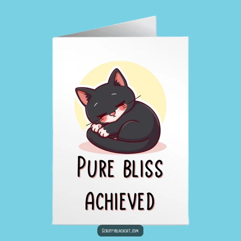 Free Printable Cozy Cat Congratulations Card - Sunbeam Bliss Downloadable
