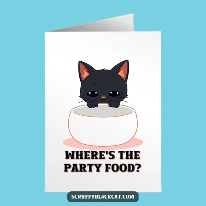 Free Printable Funny Cat Congratulations Card - Empty Bowl Meow Downloadable