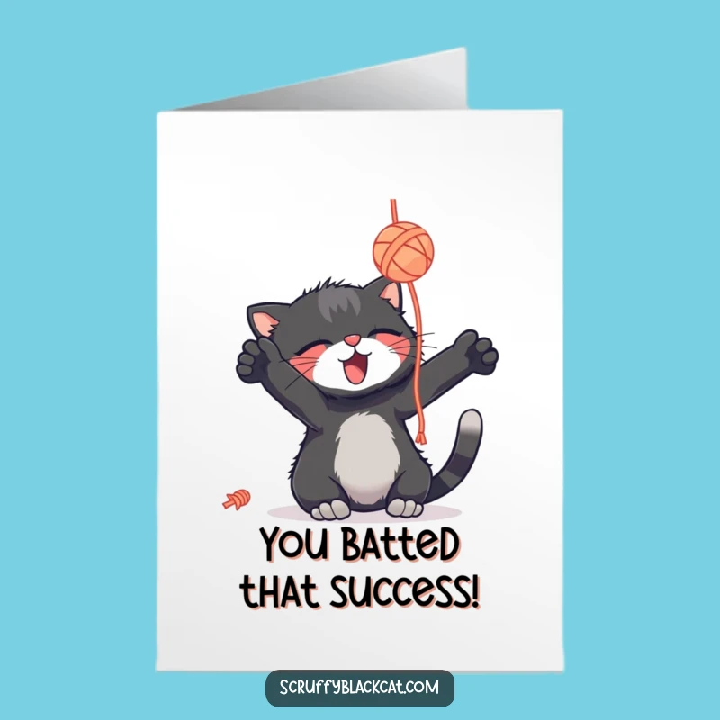 Free Printable Congrats Card: Cat Yarn Play Celebration