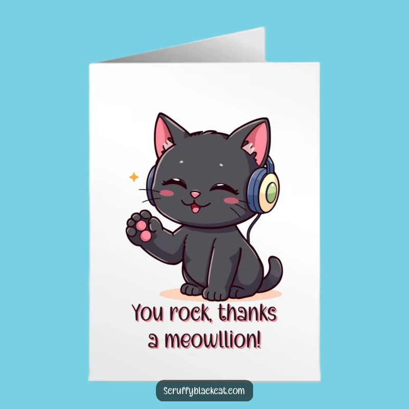 Free Printable Cat Thank You Card: Thanks for the Beat Funny Downloadable Gift