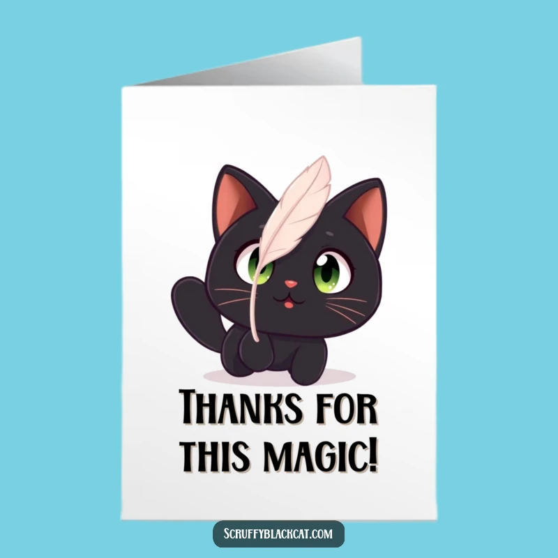 Free Printable Thank You Card: Cat's Amazed Thanks, Funny Downloadable Gift