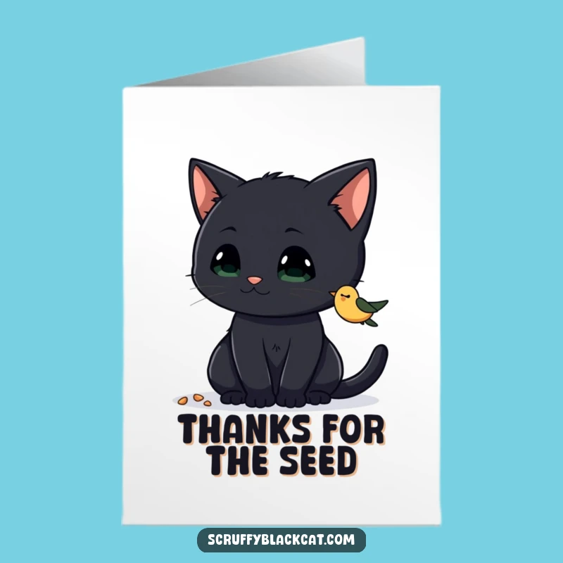 Free Printable Thank You Card: Cat's Birdseed Interest, Downloadable Gift