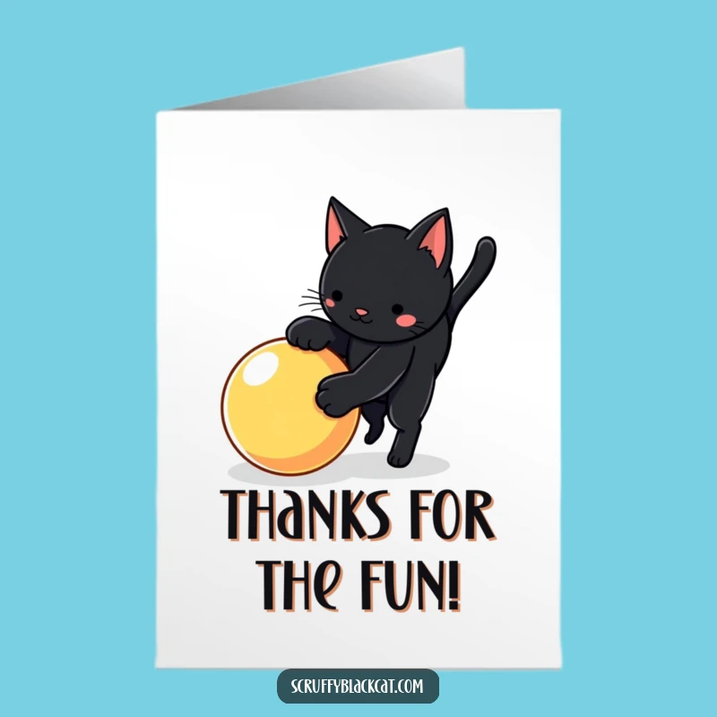 Free Printable Thank You Card: Cat's Energetic Thanks, Fun Downloadable Gift