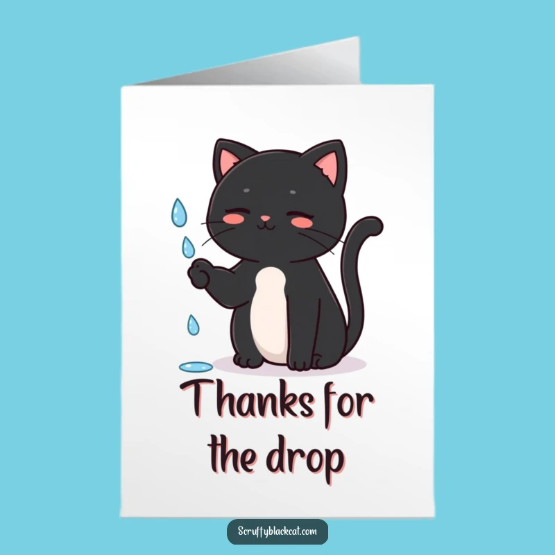 Free Printable Thank You Card: Cat's Rainy Day Surprise, Downloadable Gift
