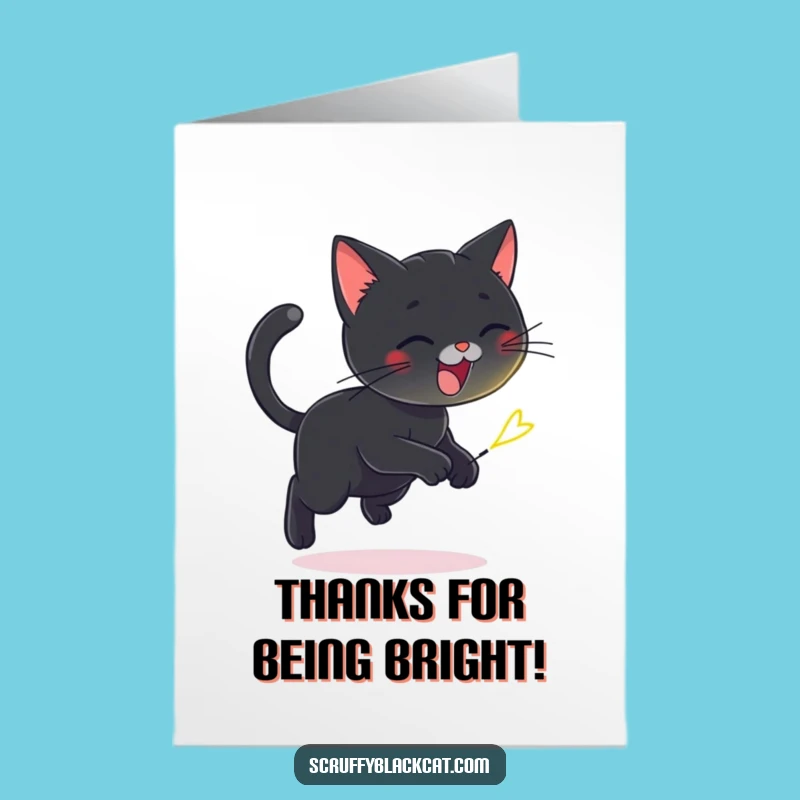 Free Printable Thank You Card: Cat Firefly Pursuit - Funny Downloadable Gift