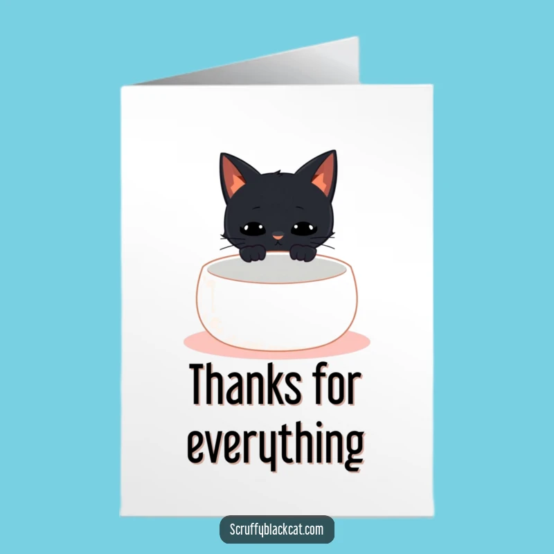 Free Printable Funny Cat Thank You Card - Hungry Plea Downloadable