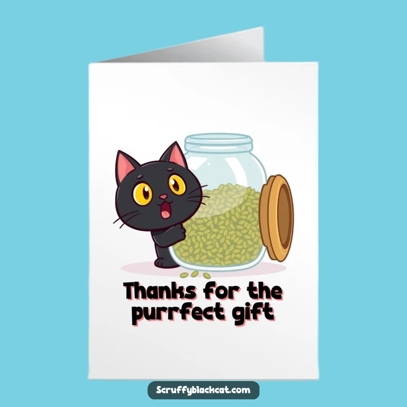 Free Printable Thank You Card: Catnip Frenzy, Humorous Downloadable for Expressing Gratitude