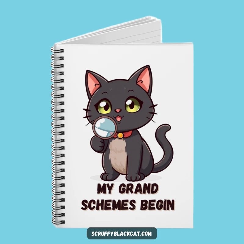 Funny Black Cat Detective Notebook - Jot Down Your Mysteries, Perfect Gift!