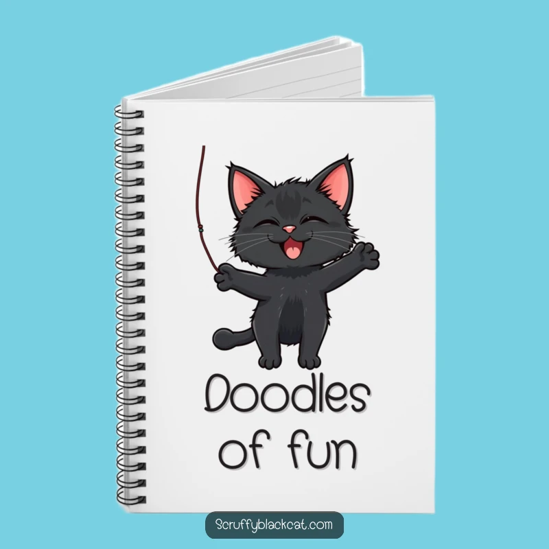 Funny Cat Notebook: Scruffy Cat Batting String, Playful Journal, Unique Gift
