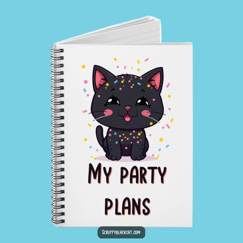 Funny Confetti Cat Notebook: Jot Down Party Plans and Fun