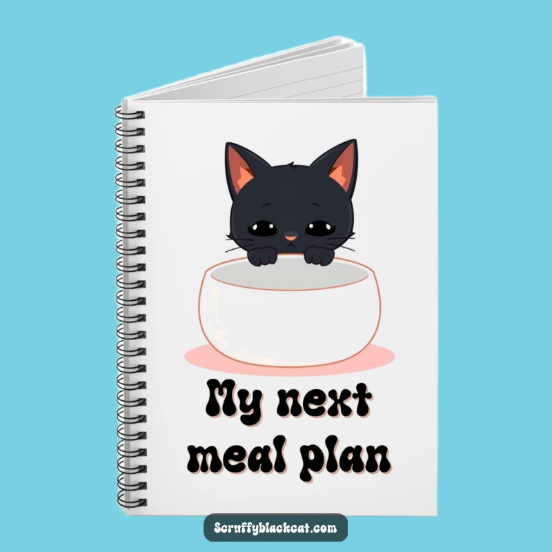 Funny Empty Bowl Cat Meow Notebook - Hilarious Cat Journal for Pet Diaries