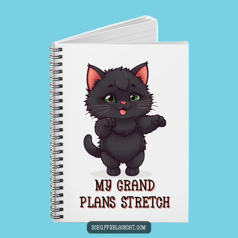 Funny Fluffy Kitten Stretch Notebook: Jot Down Your Thoughts in Style!