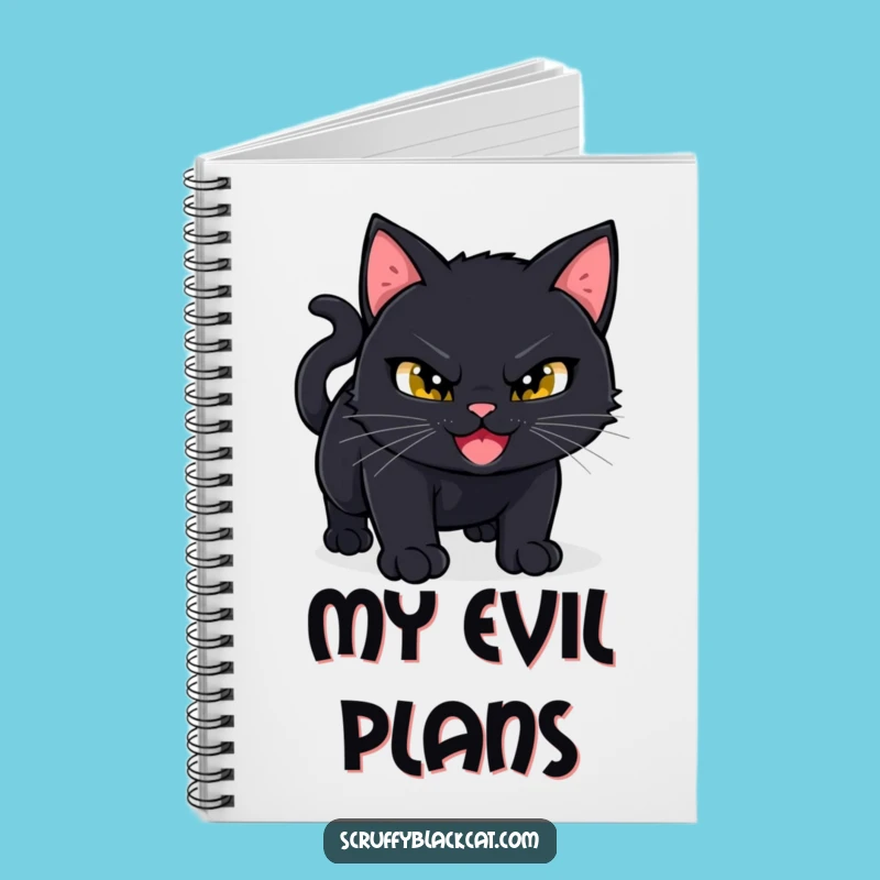 Funny Mischief Cat Pounce Notebook - Jot Down Plans with Hilarious Cunning