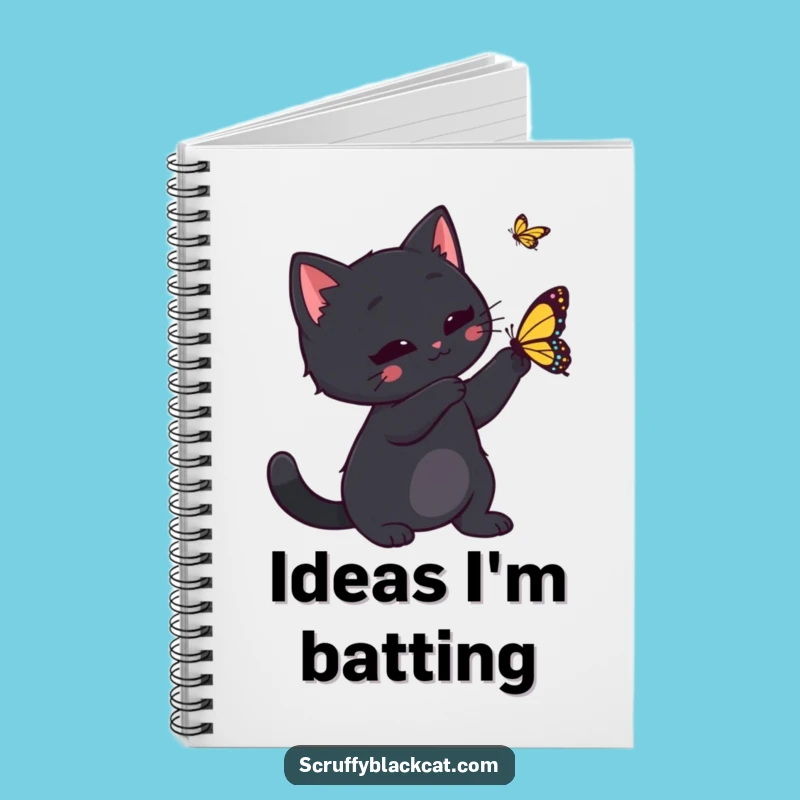 Funny Journal Cat Butterfly Chase - Cute & Hilarious Feline Notebook Gift!