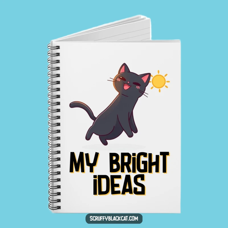 Funny Black Cat Sunbeam Notebook - Journal for Joyful & Humorous Ideas