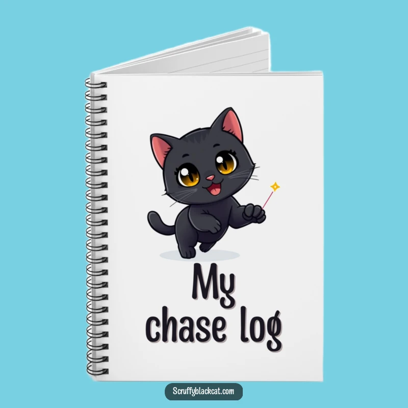Funny Black Cat Laser Dot Notebook - Jot Down Ideas with Hilarious Flair