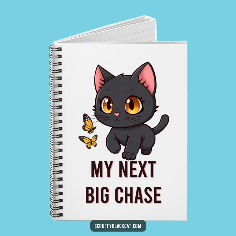 Funny Black Cat Butterfly Notebook: Jot Down Your Adventures with a Smile!