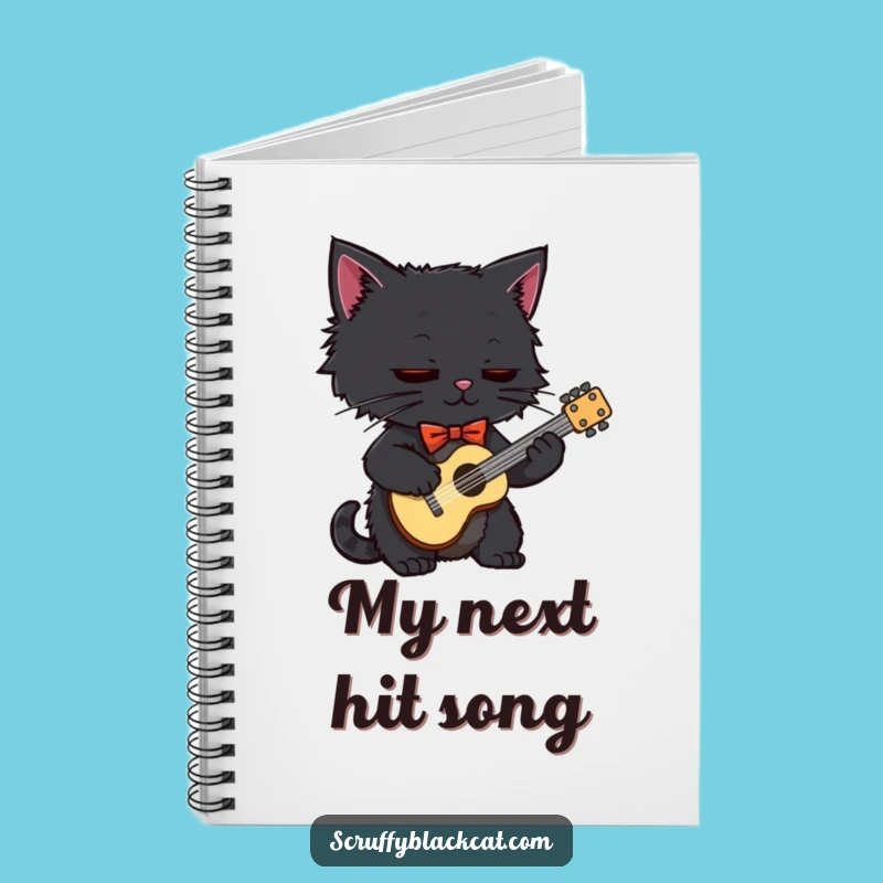 Funny Black Cat Bow Tie Notebook: Jot Down Ideas with This Hilarious Musician Cat Journal