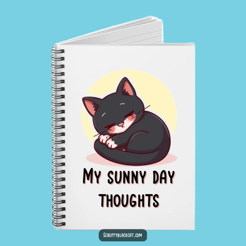 Funny Content Cat Sunbeam Notebook - Relaxing Feline Journal for Ideas