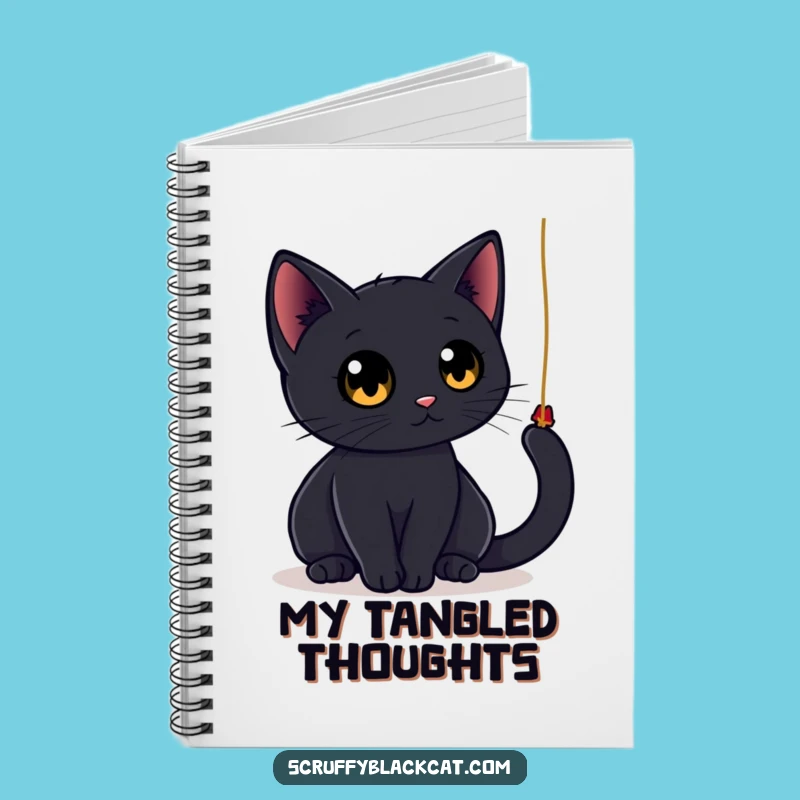 Funny Black Cat String Notebook: Jot Down Feline Thoughts!